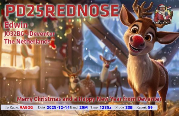 PD25REDNOSE Netherlands QSL card