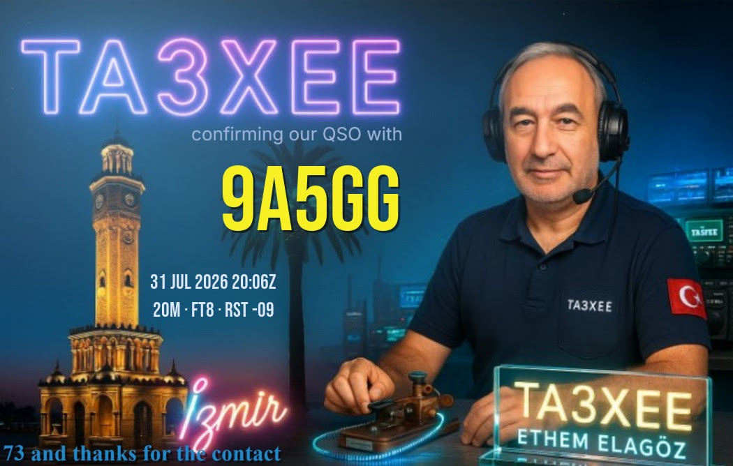 TA3XEE Turkey QSL card