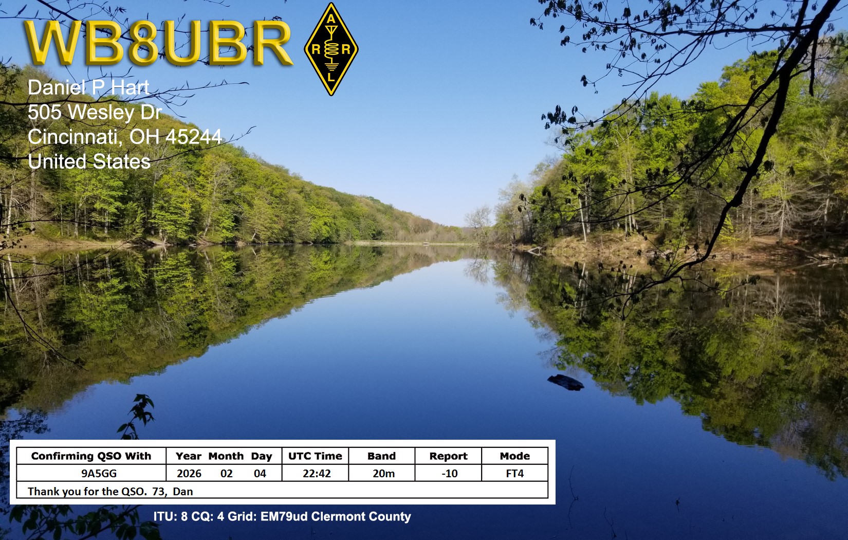 WB8UBR United States QSL card